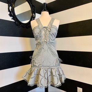 ASOS Lace & Cutout Dress Grey Size 6